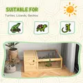 PawHut Tortoise House, Small Reptile Wooden House, with Mesh Roofs, Side Panels, for Turtles, Lizards, Geckos and Snakes - 7