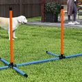PawHut Seven-Piece Dog Agility Equipment Set with Weave Poles, Jump Ring, Hurdle, Pause Box, Carry Bag, Orange - 9