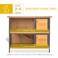 PawHut Rabbit Hutch Outdoor Guinea Pig Hutch Bunny Cage Metal Frame with  No-Leak Tray Openable Roof Light Yellow 122 x 50 x 101cm - 4