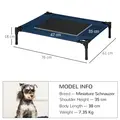 PawHut Raised Dog Bed Cat Elevated Lifted Puppy Pet Elevated Cot Portable Camping Basket – Blue (Medium) - 3