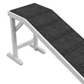 PawHut Pet Ramp for Dogs with Non-Slip Carpet and Top Platform - White & Grey - 8