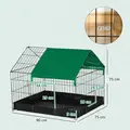 PawHut Rabbit Cage Guinea Pig Playpen Small Animal House for Kitties Puppies, w/ Water Proof Oxford Roof Floor 90 x 75 x 75 cm - 3