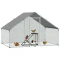 PawHut Walk In Chicken Run with Chicken Activity Shelf and Cover, 3 x 2 x 2m - 1
