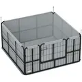 PawHut Steel Dog Whelping Box with Washable Whelping Pad, Wind-Resistant Cloth, for Small, Medium Dogs, 122 x 122 x 60cm - 1
