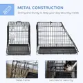 Pawhut Trapeze Collapsible Dog Pet Travel Box Cage Removable Tray 77 x 47 x 55cm - 6