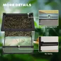 PawHut Reptile Glass Terrarium with Stone Background, Front Ventilation, Escape-Proof Knob Lock, 30 x 30 x 30 cm, Black - 9