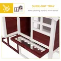 PawHut Rabbit Hutch Outdoor Wooden Guinea Pig Hutch Rabbit Run Bunny Cage Small Animal House Pull-Out Tray, Brown, 124 x 63 x 93 cm - 6