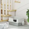 PawHut Stainless Steel Litter Box with Detachable Rim, Scoop, Easy Cleaning, Odour-Resistant, 60 x 40 x 28 cm - 8