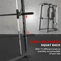 SPORTNOW 3-in-1 Gym Station with 17-level Squat Rack Dual Cable Pulley System Home Strength Training, Black - 6