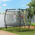 SPORTNOW 8ft Outdoor Trampoline with Enclosure Net, Spring Cover, Black - 2
