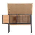 PawHut Wooden Guinea Pigs Hutches Elevated Pet House Bunny with Slide-Out Tray Outdoor Natural - 9