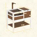PawHut Wooden Tortoise House, with Shelter, Run, Shelf, Lamp Holder, Tray - Brown - 3