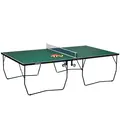 SPORTNOW 9FT Folding Tennis Table, with 8 Wheels, for Indoor Use, Green - 1