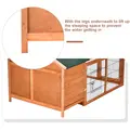 PawHut Wooden Guinea Pigs Hutches Detachable Rabbit Cage Pet House with Openable Run & Roof Slide-out Tray - 9