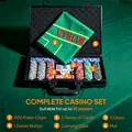 SPORTNOW 400-Piece Poker Chips Set with Lightweight ABS Case, Casino Texas Holdem Poker Set with Mat, 11.5g Numbered Poker Chips, Two Decks of Cards, Dealer, Five Dices, Grey - 4