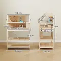 PawHut Wooden Hamster Cage with Detachable Lower Floor, Storage Shelf, Hut, Seesaw, Exercise Wheel, Ramps for Hamster - 3