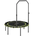 SPORTNOW 40" Foldable Fitness Trampoline Rebounder with Handle, Green - 1