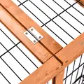 PawHut Wooden Guinea Pigs Hutches Detachable Rabbit Cage Pet House with Openable Run & Roof Slide-out Tray - 7