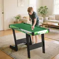SPORTNOW 104cm Folding Mini Pool Table Set with 2 Cues, 16 Balls, Chalk, Triangle, Brush, Green - 6