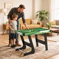 SPORTNOW 104cm Folding Mini Pool Table Set with 2 Cues, 16 Balls, Chalk, Triangle, Brush, Green - 2