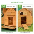 PawHut Wooden Chicken Coop with Nesting Boxes, Tray, for 2-4 Chickens, Yellow - 7