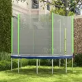 SPORTNOW 8ft Trampoline Net Replacement with 6 Plastic Pole Covers, Weather-Resistant Trampoline Netting Replacement with Zipped Entrance, Poles Not Included, Green - 2