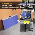 SPORTNOW 9FT Foldable Table Tennis Table, with Cover, Net, Paddles, Balls - Blue - 4