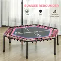 SPORTNOW 45" Rebounder Trampoline for Adults, Quiet Bungee Rebounder with LED Lights and Adjustable Handle, Pink - 6
