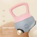 SPORTNOW 10KG Soft Kettlebell, Kettlebell with Non-Slip Handle for Home Gym, Weight Lifting, Strength Training, Pink/Grey - 4