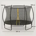 SPORTNOW 10ft Outdoor Trampoline with Enclosure Net, Spring Cover, Black - 3