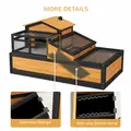 PawHut Wooden Tortoise House with Balcony, Tray, Roof, for Indoor and Outdoor, Yellow - 7