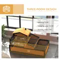 PawHut Wooden Tortoise House with Balcony, Tray, Roof, for Indoor and Outdoor, Yellow - 4