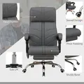 Vinsetto High Back Vibration Massage Office Chair, Heated Reclining PU Leather Computer Chair with Footrest, Grey - 5