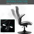 Vinsetto Gaming Chair Ergonomic Computer Chair with Adjustable Height Pedestal Base, Home Office Desk Chair PVC Leather Exclusive Swivel Chair Grey - 5