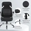 Vinsetto Linen-Look Office Chair, with Adjustable Height and Tension - Black - 9