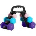 SPORTNOW Dumbbells Set with Storage Rack, 2 x 1kg, 2 x 3kg, 2 x 5kg, Pink - 1