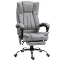 Vinsetto 6 Point Vibrating Massage Office Chair with Heat, Breathable Faux Leather Office Chair with High Back, Height Adjustable Grey - 1