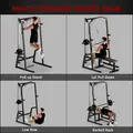 SPORTNOW Power Cage Power Rack with 15-Level Squat Rack, Cable Pulley System, Pull up Stand and Push up Stand - 4