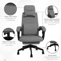 Vinsetto Linen-Look Office Chair, with 160° Reclining Back and Footrest - Dark Grey - 5