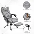 Vinsetto 6 Point Vibrating Massage Office Chair with Heat, Breathable Faux Leather Office Chair with High Back, Height Adjustable Grey - 7