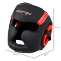 SPORTNOW Boxing Headguard w/ Adjustable Strap for Sparring, Kickboxing, MMA, Red/Black - 3
