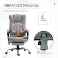 Vinsetto 6 Point Vibrating Massage Office Chair with Heat, Breathable Faux Leather Office Chair with High Back, Height Adjustable Grey - 4