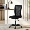 Vinsetto Computer Desk Chair, Armless Mesh Office Chair with Adjustable Height and Rolling Wheels, Black - 2
