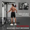 SPORTNOW Multifunctional Gym Machine with High-Low Pulleys Pull Up Bar Home Strength Training, Black - 5