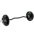 SPORTNOW Curl Bar with 30kg Weight Plates, Barbell Bar for 5cm Weight Plates, Home Gym Weight Lifting Bar, 120cm, 38kg - 1