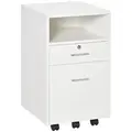 Vinsetto Lockable Two-Drawer Filing Cabinet, with Wheels - White - 1