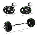 SPORTNOW Curl Bar with 30kg Weight Plates, Barbell Bar for 5cm Weight Plates, Home Gym Weight Lifting Bar, 120cm, 58kg - 3