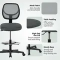 Vinsetto Ergonomic Mesh Standing Desk Chair with Adjustable Footrest Ring and Seat Height Charcoal Grey - 8