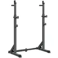 SPORTNOW Heavy Duty Barbell Squat Rack, Adjustable and Multifunctional Weight Power Stand, for Home, Gym - Black - 1