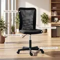 Vinsetto Computer Desk Chair, Armless Mesh Office Chair with Adjustable Height and Rolling Wheels, Black - 4